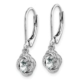 925 Rhodium-Plated Sterling Silver Drop Earrings with White Topaz & Diamond Accents  Sophisticated Leverback Style